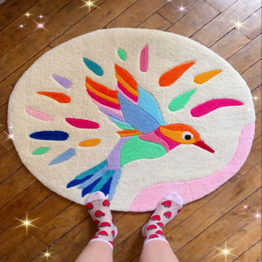 Multicolor Hand Tufted Bird Rug