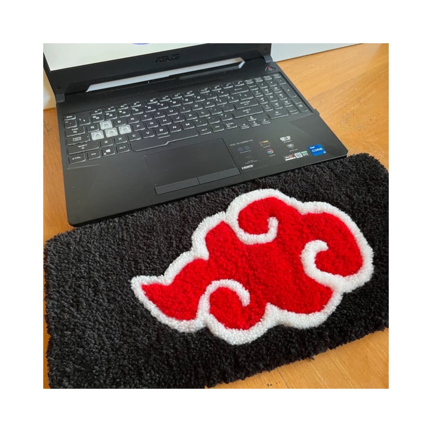 Red Cloud Anime Keyboard Rug