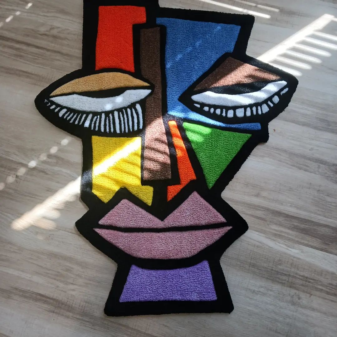 African Mask Picasso Rug