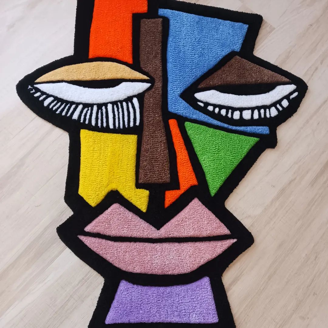 African Mask Picasso Rug