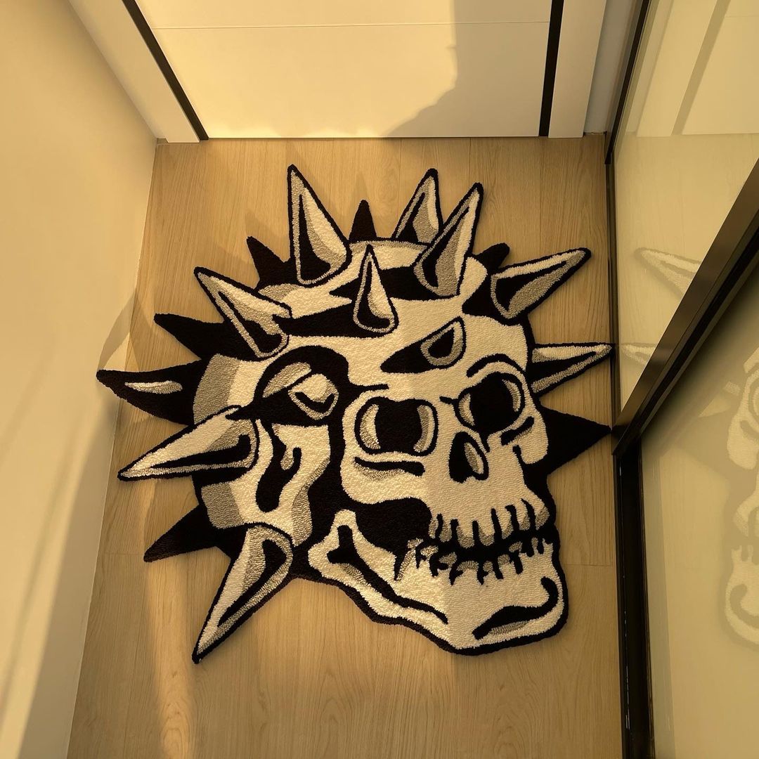 Cool Skull Hand Tufted Rug