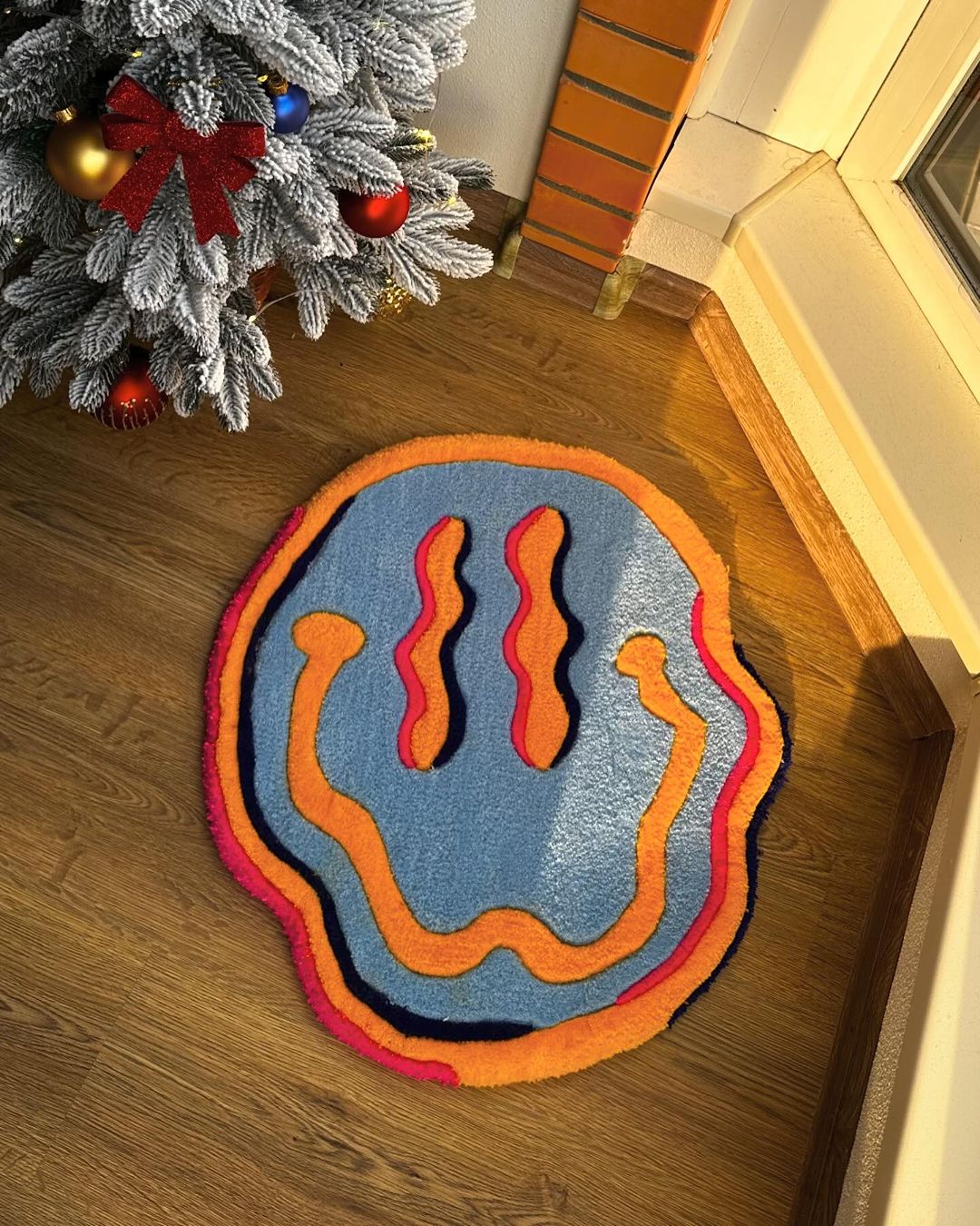 Dripping Smiley Face Rug