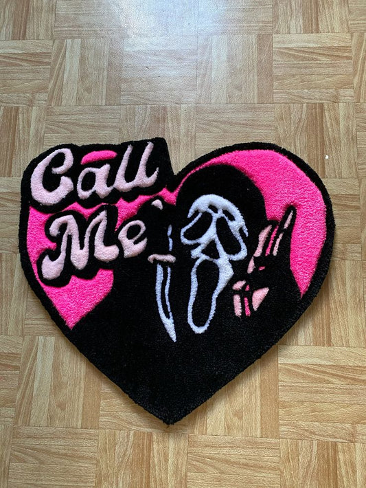 Call Me Ghost Heart Shaped Rug