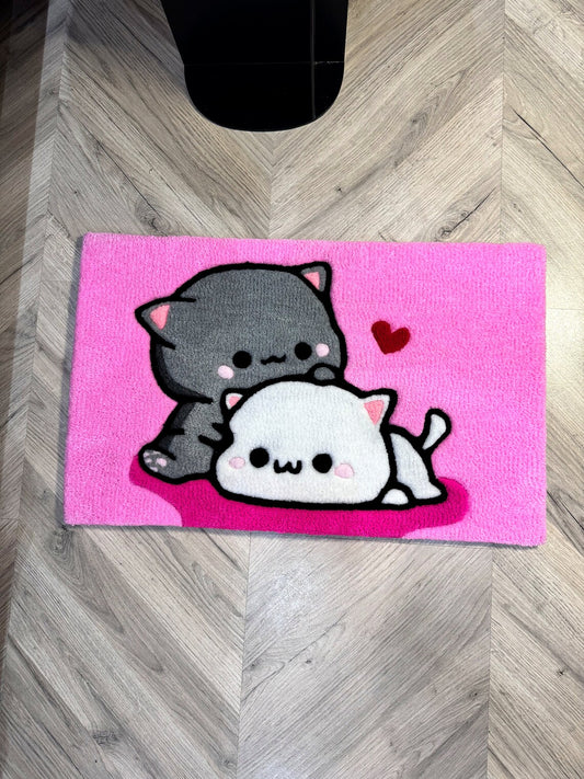 Cute Pink Cats Rug