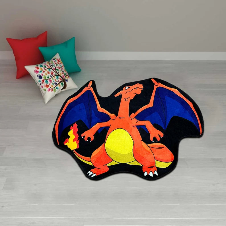 Charizard Pokemon Hand Tufted Rug