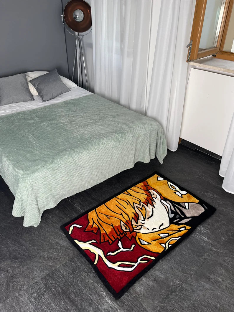 Demon Slayer Zenitsu Hand Tufted Rug