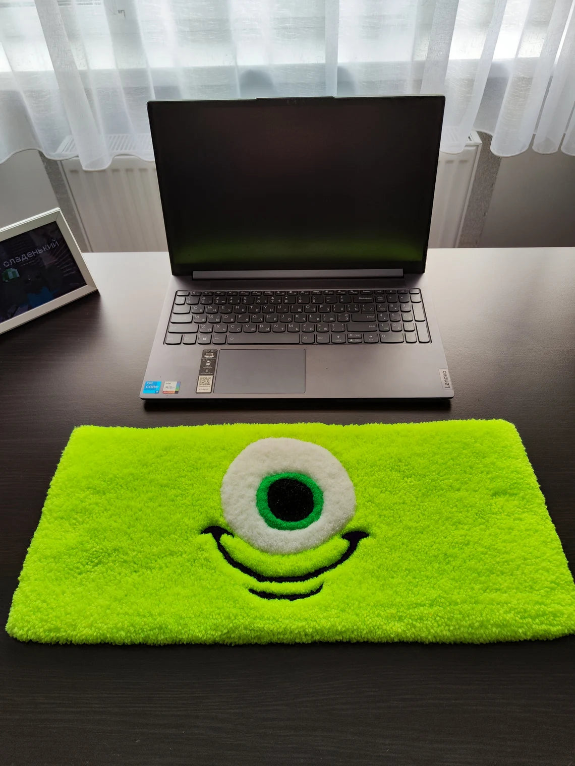 Green Smiling Keyboard Rug