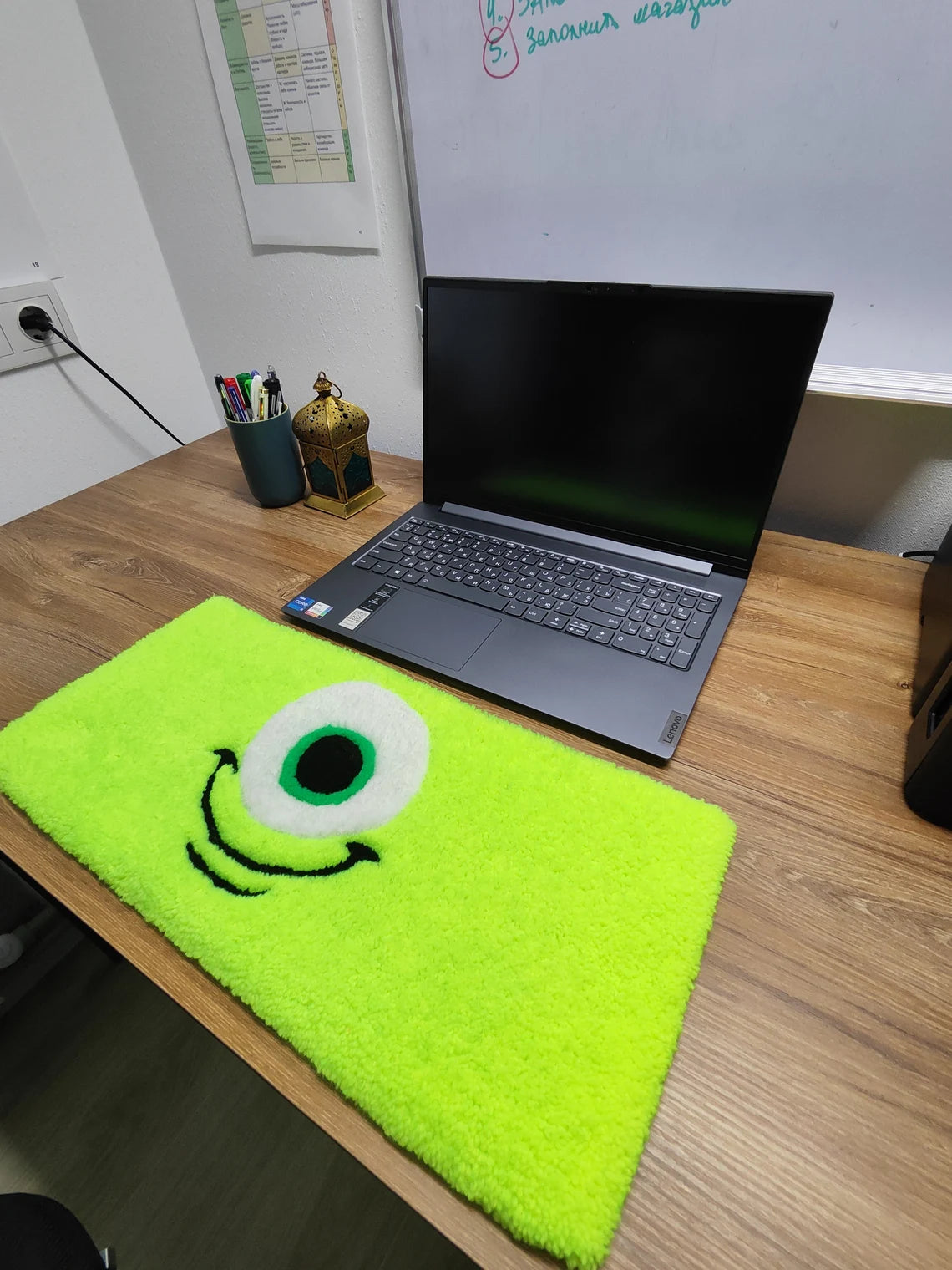 Green Smiling Keyboard Rug