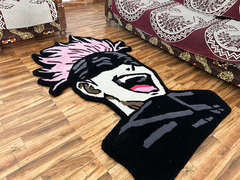 Laughing Anime Hand Tufted Rug