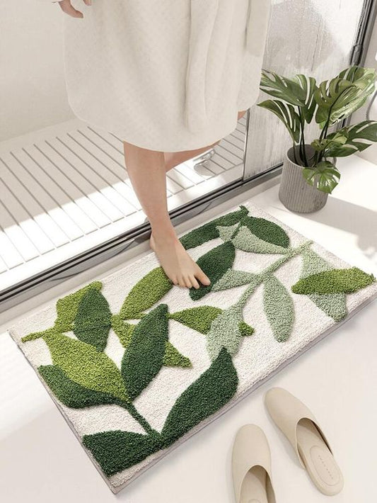 Leaf Pattern Bath Mat