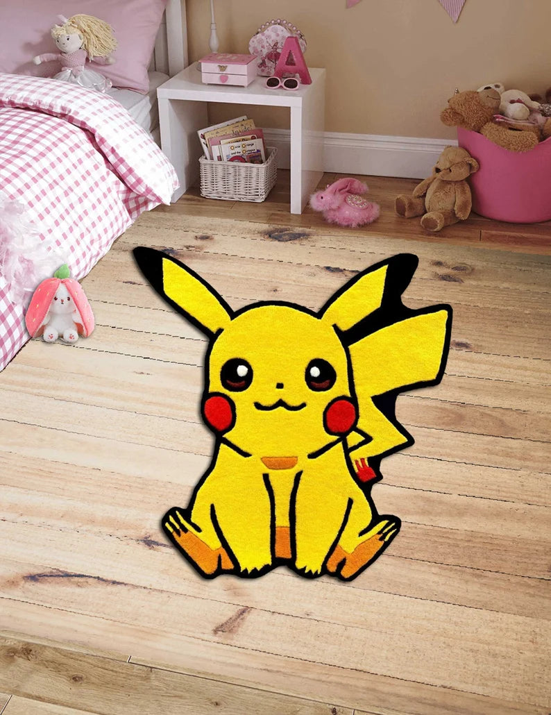 Pikachu Pokemon Hand Tufted Rug