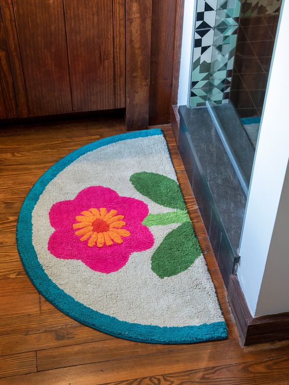 Pink Flower House Mat