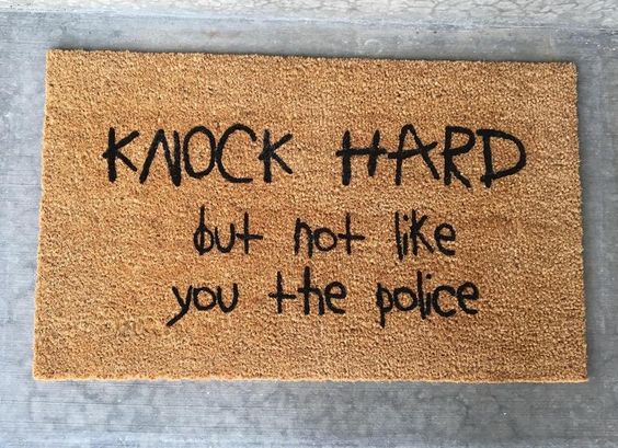 Knock Hard Funny Quote Mat