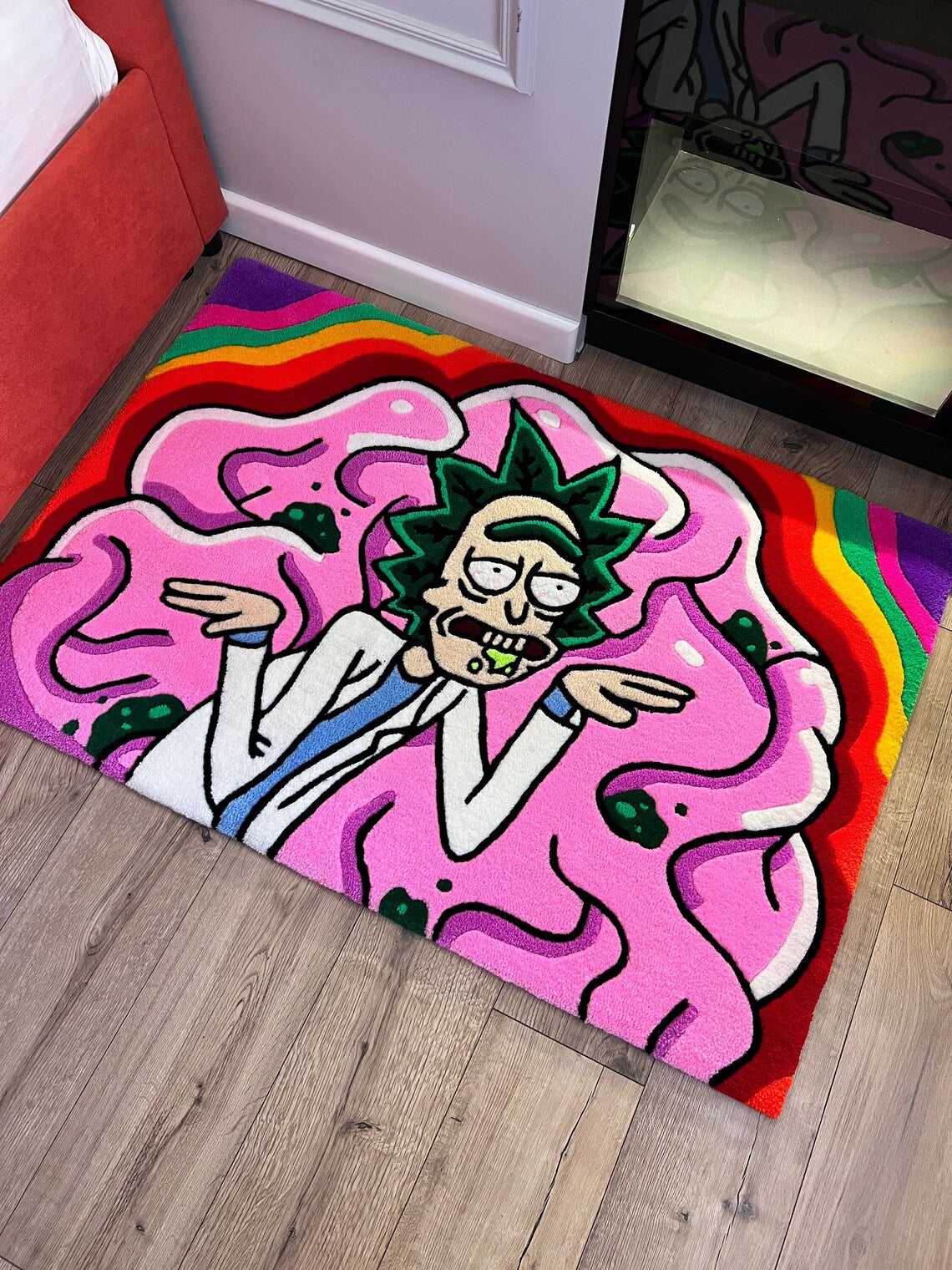 Colorful Rick and Morty Rug